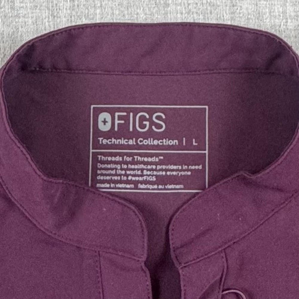 FIGS Maternity Scrub Set Womens Large Purple Jogger Pants Top Pockets Workwear - Picture 4 of 16